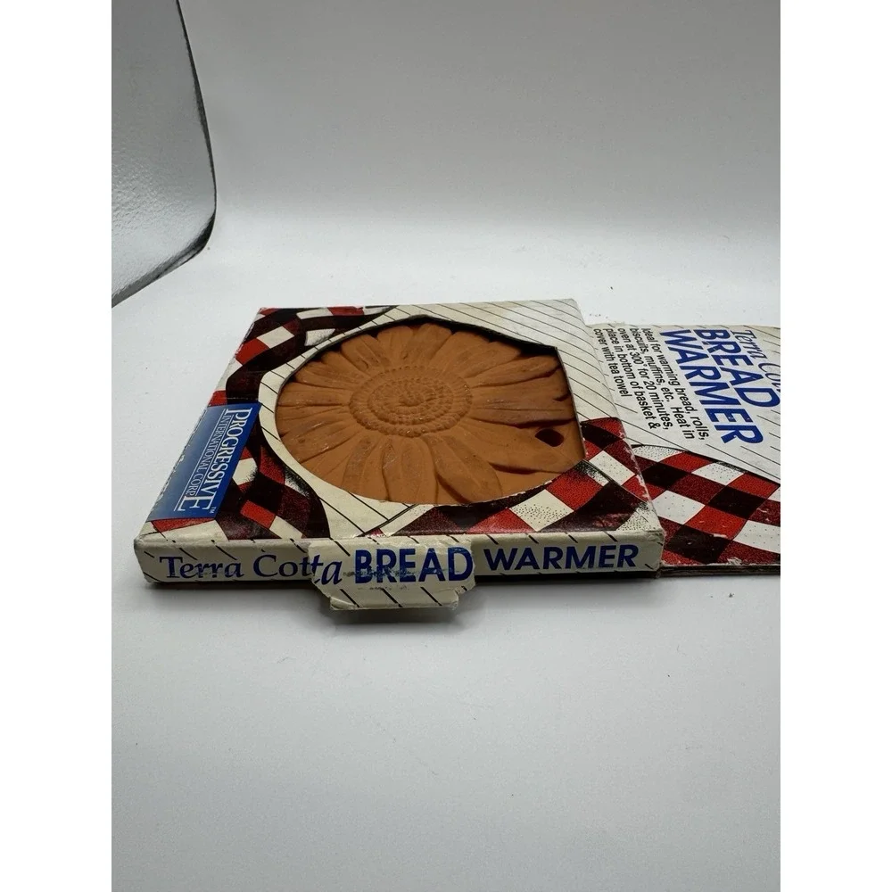 Vintage Terra Cotta Bread Warmer Progressive GT-7021 Flower Design 1994‎ New
